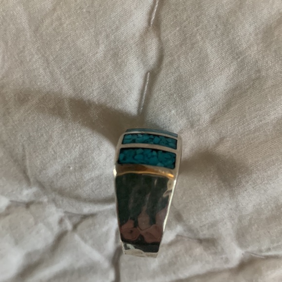 STERLING SILVER INLAID TURQUOISE RING - Picture 15 of 16